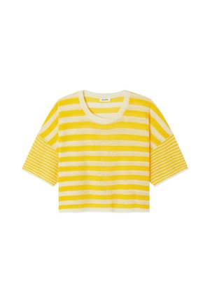 American Vintage, PULL FEMME EPAKY - T-shirts print - tournesol raye ecru