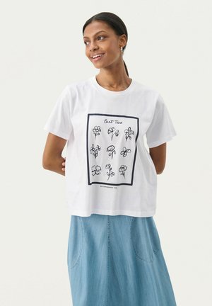 T-Shirt print - white/navy