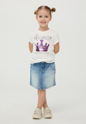 Terranova CON PAILLETTES - T-shirt con stampa - bianco lana