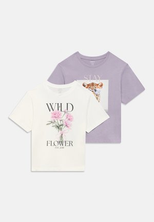 NKFVOTEA 2 PACK - T-shirt con stampa - cloud dancer/lavender gray