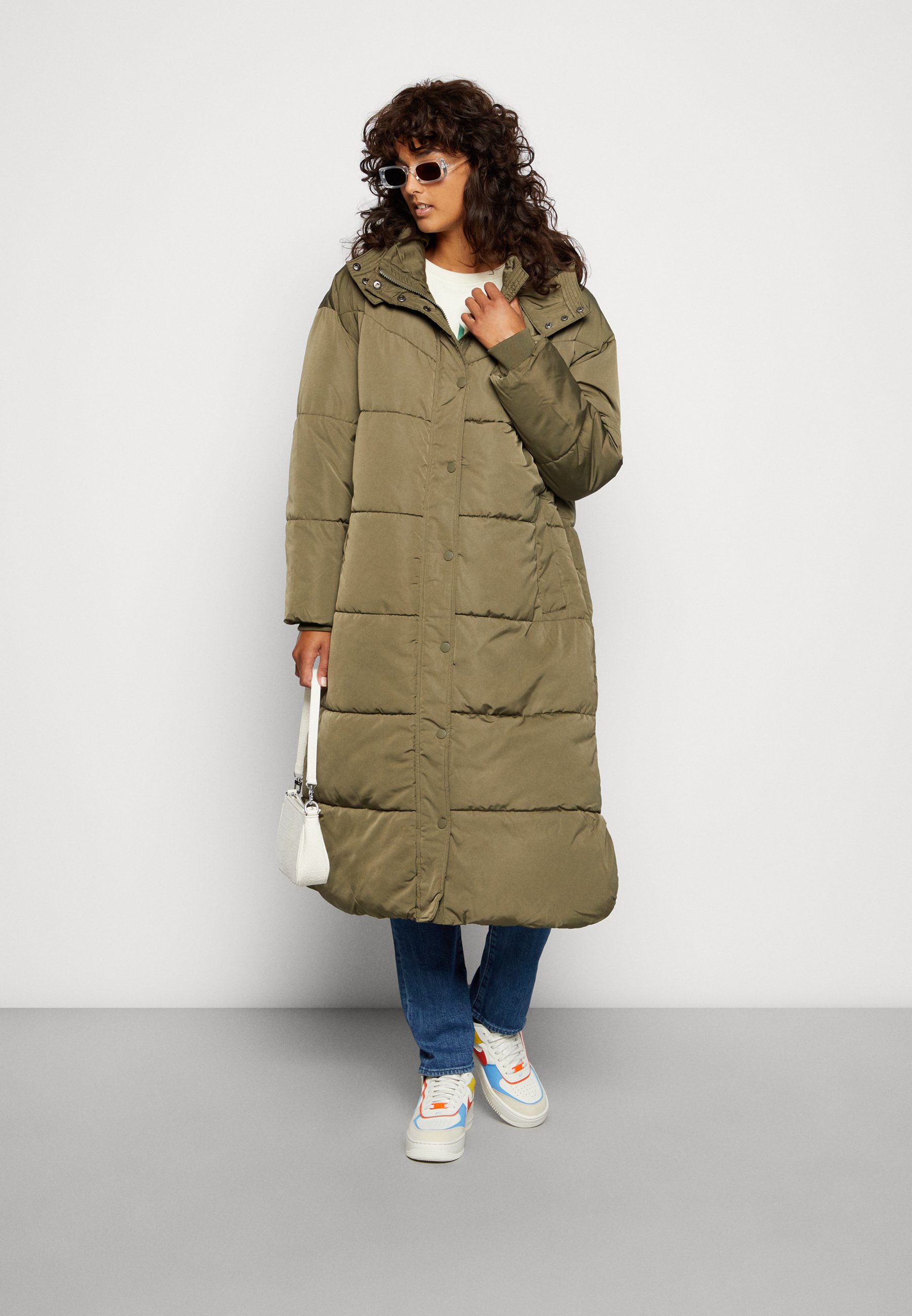 Nümph Nueditte Long Winter Coat Grape Leaf, Women's, Size: 8, Khaki