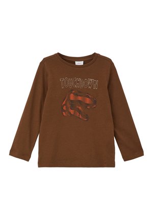 s.Oliver MIT DINO-MOTIV - Long sleeved top - zimt