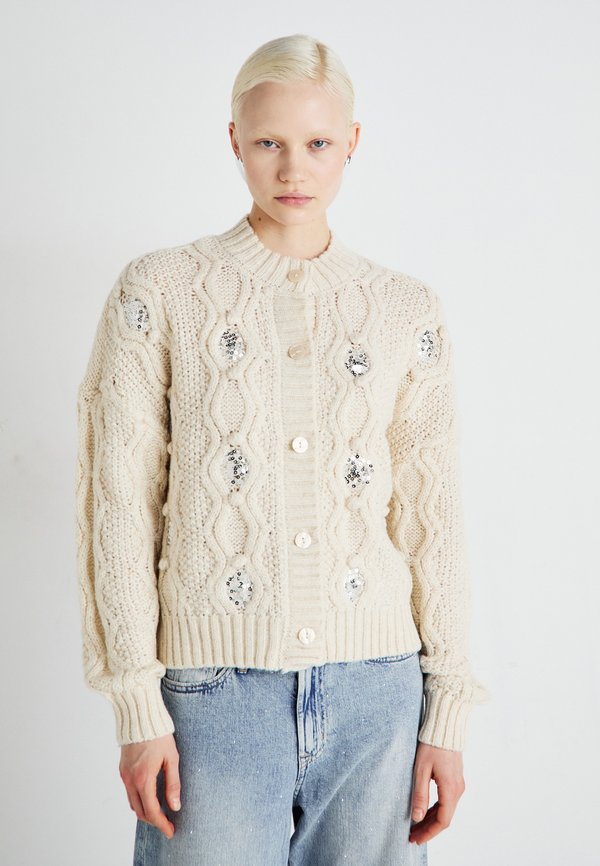 VICECILIA SEQUIN CARDGIAN - Cardigan - super light natural melange
