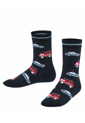 Police and Fire Cars with pattern - Socken - blue