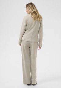 Cream ANETT - Blejzer - acient scroll black pinstrip