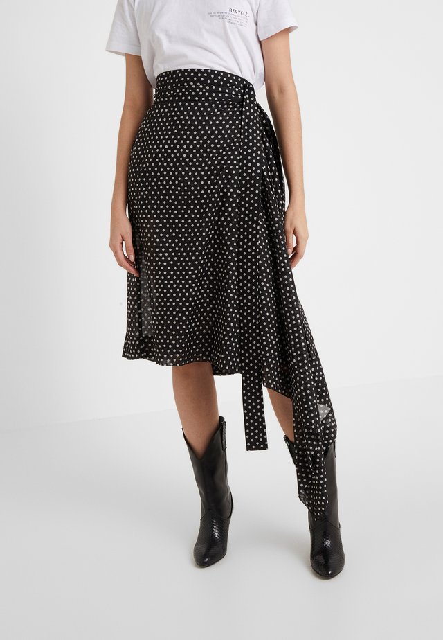 BLANKET SKIRT - Spódnica trapezowa - black/white