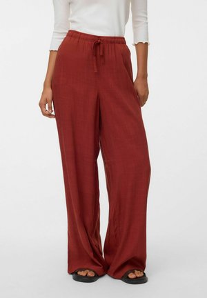 Vero Moda, VMROSIE MW WIDE PANT NOOS - Bukser - burnt henna