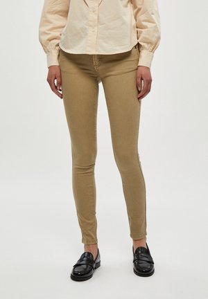 DELOLA GARMENT DYE MIDWAIST - Jean slim - pale kahki