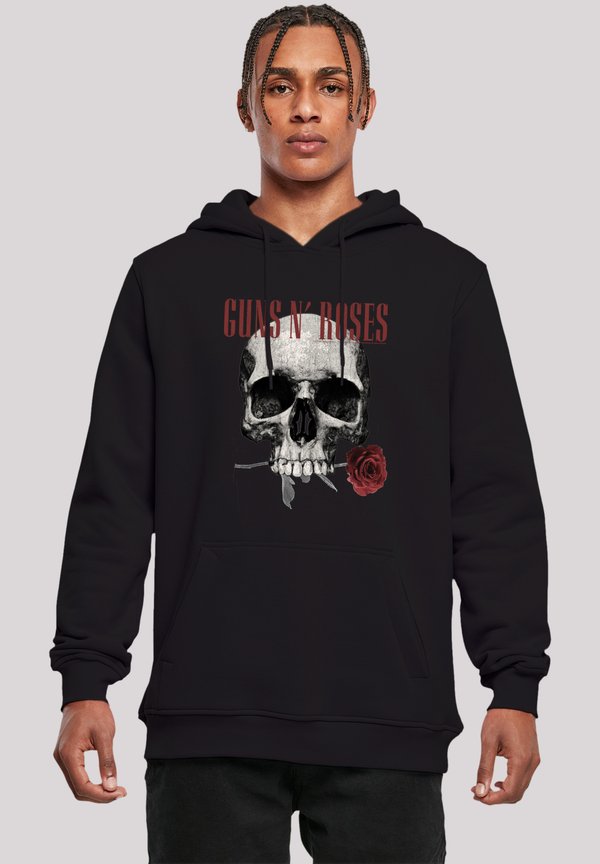 GUNS 'N' ROSES FLOWER SKULL ROCK MUSIK BAND - Kapuzenpullover - schwarz