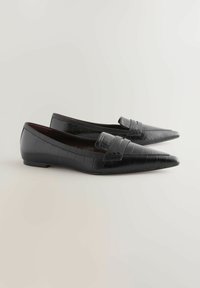Ballerinaskor - black croc effect embossed
