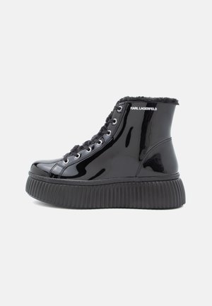 KARL LAGERFELD KREEPER LO SHINE MID LACE - Poolsaapad - black