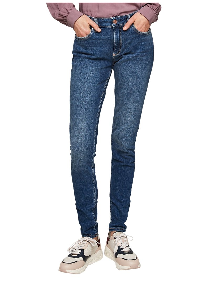 QS Pantaloni Donna A Gamba Larga (Wide Leg), 7/8, Tessuto Mélange Con Arricciatura, Casual Chic