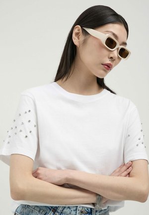 T-shirt Donna Y2K Stile Anni 2000 Con Cuore Di Strass - Taglia Regolare, Colore Blu