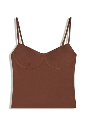 Bershka, TOP - Débardeur - dark brown