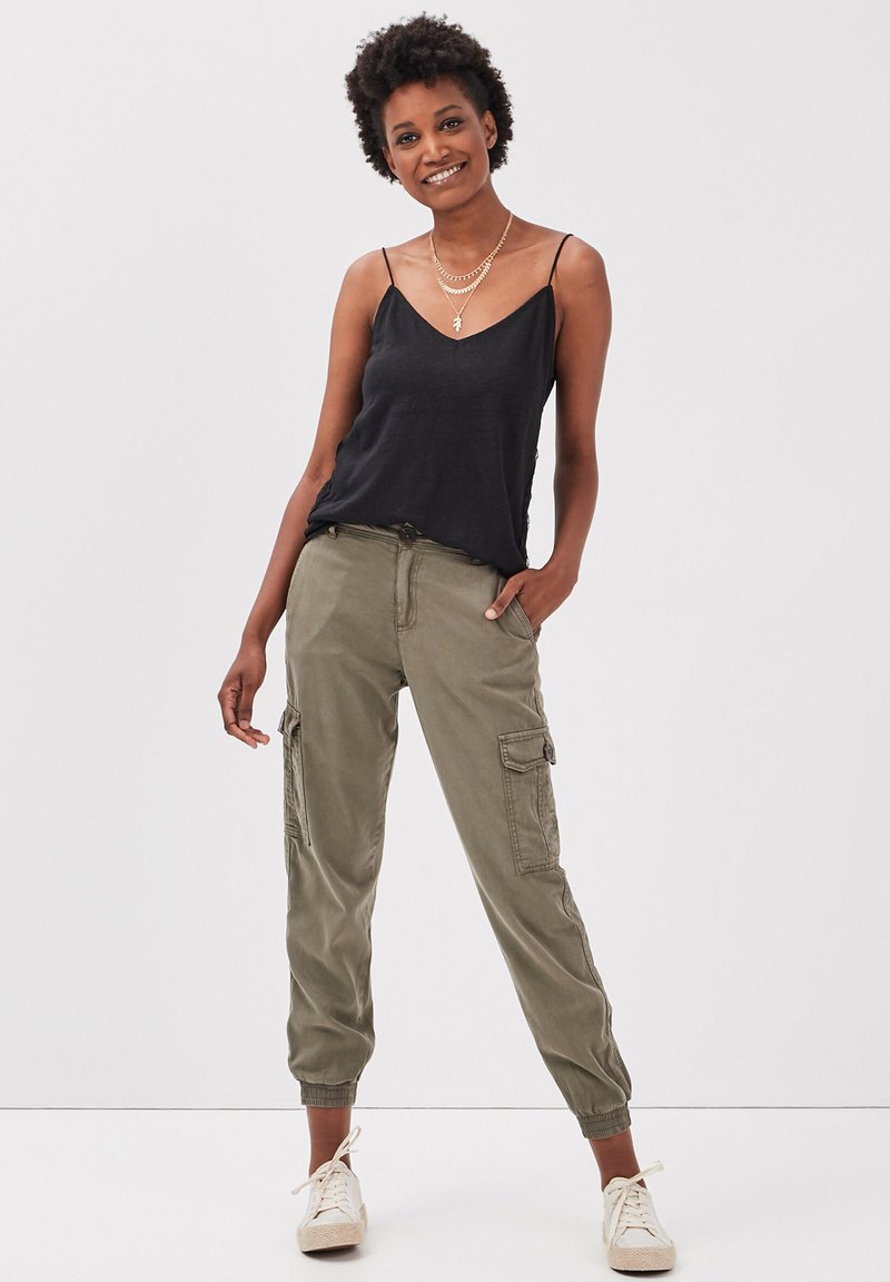 Pantalon Cargo Kaki Femme Kaki Tenue Pantalon Cargo Femme Look