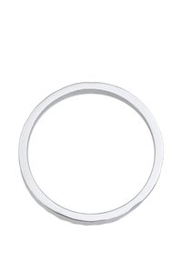 Silver metal ring with a smooth edge and a slightly textured surface. Circular shape with a polished finish, suitable for various uses.