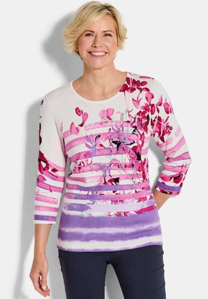 PFLEGELEICHTER PULLOVER MIT AUSSCHNITT - Pullover - rosé patterned