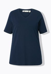 Ulla Popken 2 PACK SHORT SLEEVE V-NECK - Jednoduché tričko - marine
