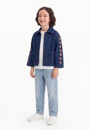 TINYCOTTONS MINI MUSHROOMS EMBROIDERED JACKET - Τζιν μπουφάν - denim dark wash