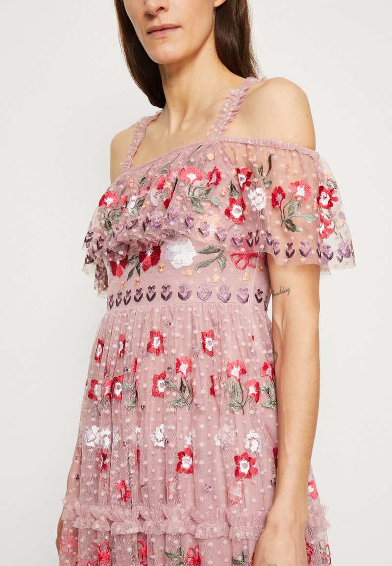 maya embroidered maxi dress Maya Floral Embroidery & Faux Button Front Maxi Dress  Maya Deluxe