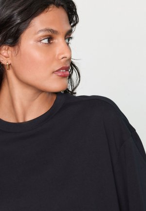 Next RELAXED BOXY ELBOW LENGTH CREW NECK - Tricou cu imprimeu - black