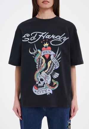 Ed Hardy T-shirt con stampa - black