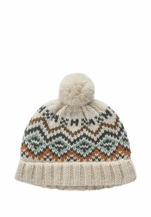 POM - REGULAR FIT - Beanie - ecru cream fairisle pattern