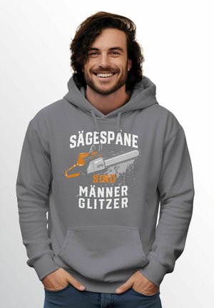 Neverless MOTIV HANDWERKER SÄGE FASHION STREETSTYLE - Hoodie - convoy grey