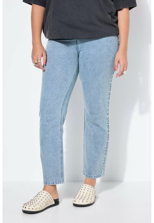 5-POCKET DECORATIVE BEADS - Mom jeans - light blue