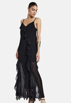 FRILL - Robe longue - ultrablack