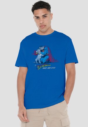 Cotton Soul, SUPERMAN AND HIS DOG - Print T-shirt - royal blue