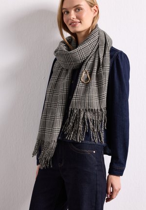 Street One, KARIERTER SCHAL MIT BROSCHE - Schal - black coffee