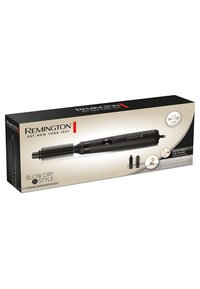 Remington Blow Dry & Style luftstyler, 400W, med två svarta tillbehör för kort hår, har ett rör med en borstdesign för styling.