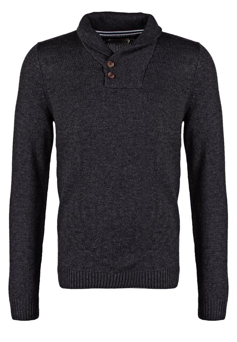 Pier One Strikkegenser dark grey melangeantrasitt Pier One Strikkegenser dark grey melangeantrasitt