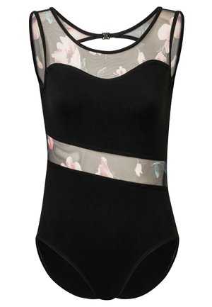 Tanzmuster BALLETT TRIKOT HEIDI - Tanztrikot - schwarz mit blumenprint