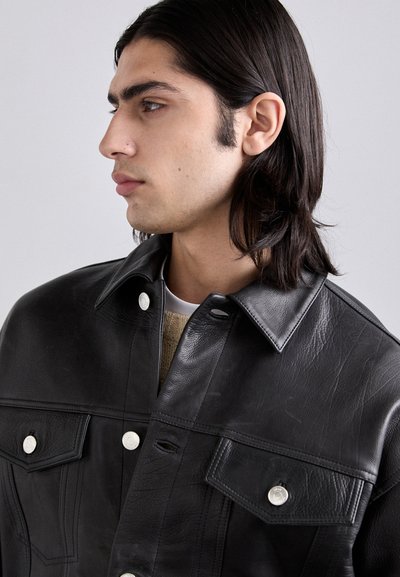 Won Hundred EZRA - Δερμάτινο μπουφάν - washed black