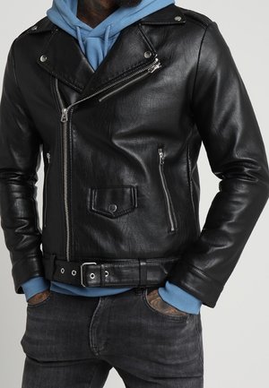 Imitatieleren jas - black