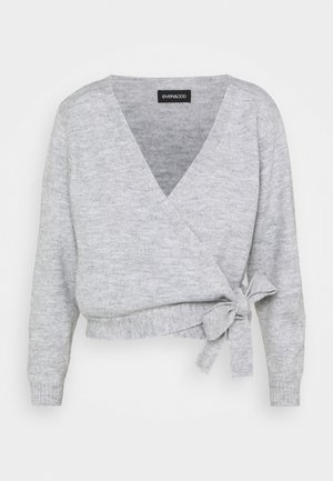 Strikkegenser - mottled light grey