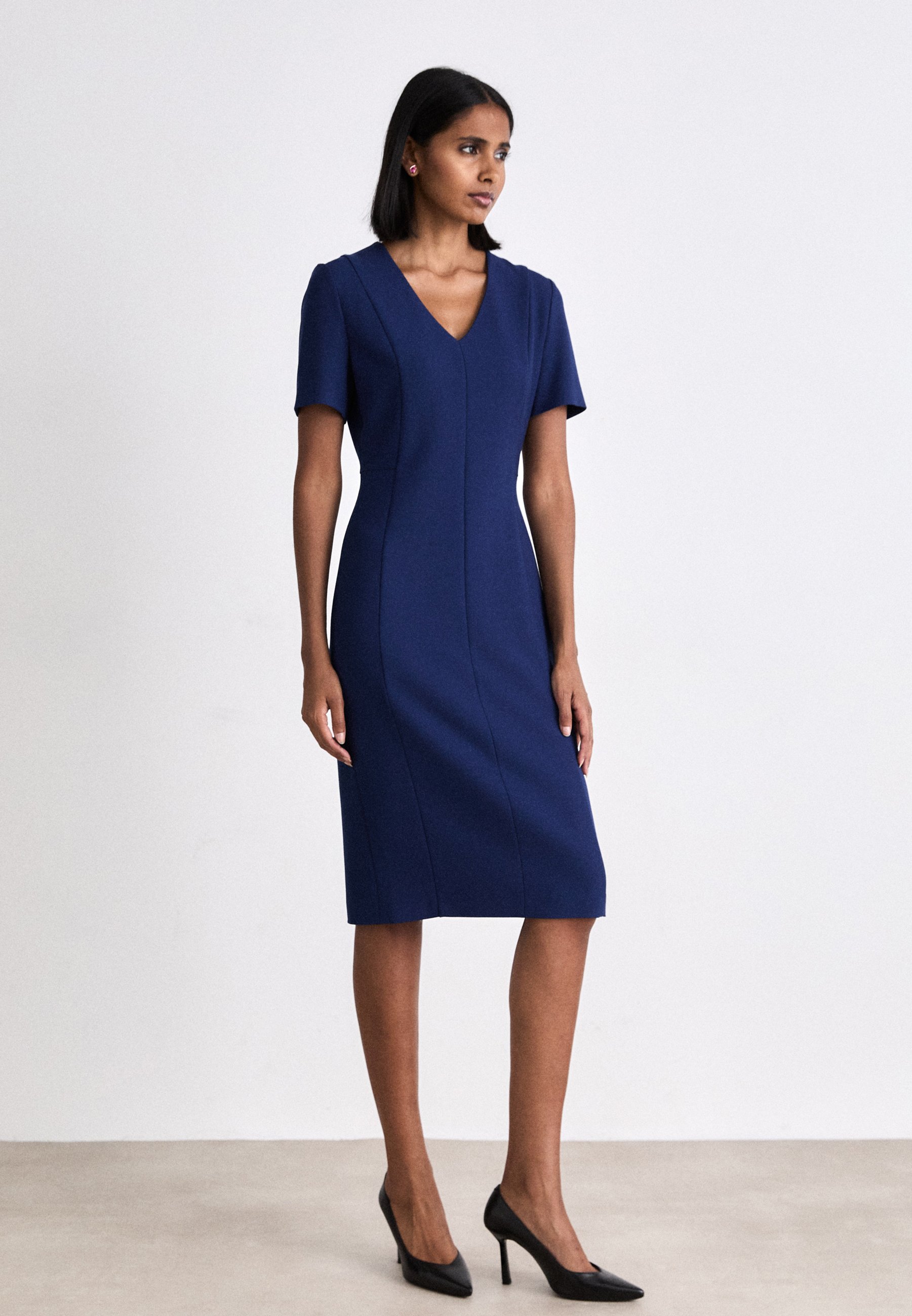 boss dress blue self-portrait - Blue Crepe Embellished Bow Maxi Dress main image 1