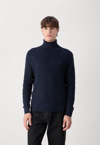 Tommy Hilfiger STRUCTURE ROLL NECK - Pulover - desert sky
