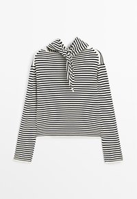 STRIPED WITH REMOVABLE BANDANA - Trui - beige