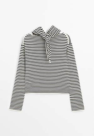 Massimo Dutti STRIPED WITH REMOVABLE BANDANA - Maglione - beige