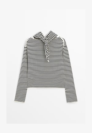 Massimo Dutti STRIPED WITH REMOVABLE BANDANA - Striktrøje - beige