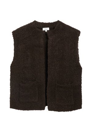 s.Oliver, STRICKJACKE - Waistcoat - dunkelbraun