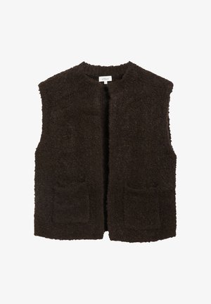 s.Oliver, STRICKJACKE - Waistcoat - dunkelbraun
