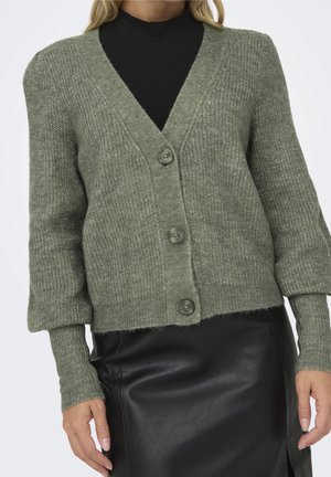 Neuletakki - mottled dark green