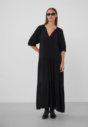 Soaked in Luxury, SLZAYA FLOWY MAXI SHORT SLEEVE - Maxikjoler - black