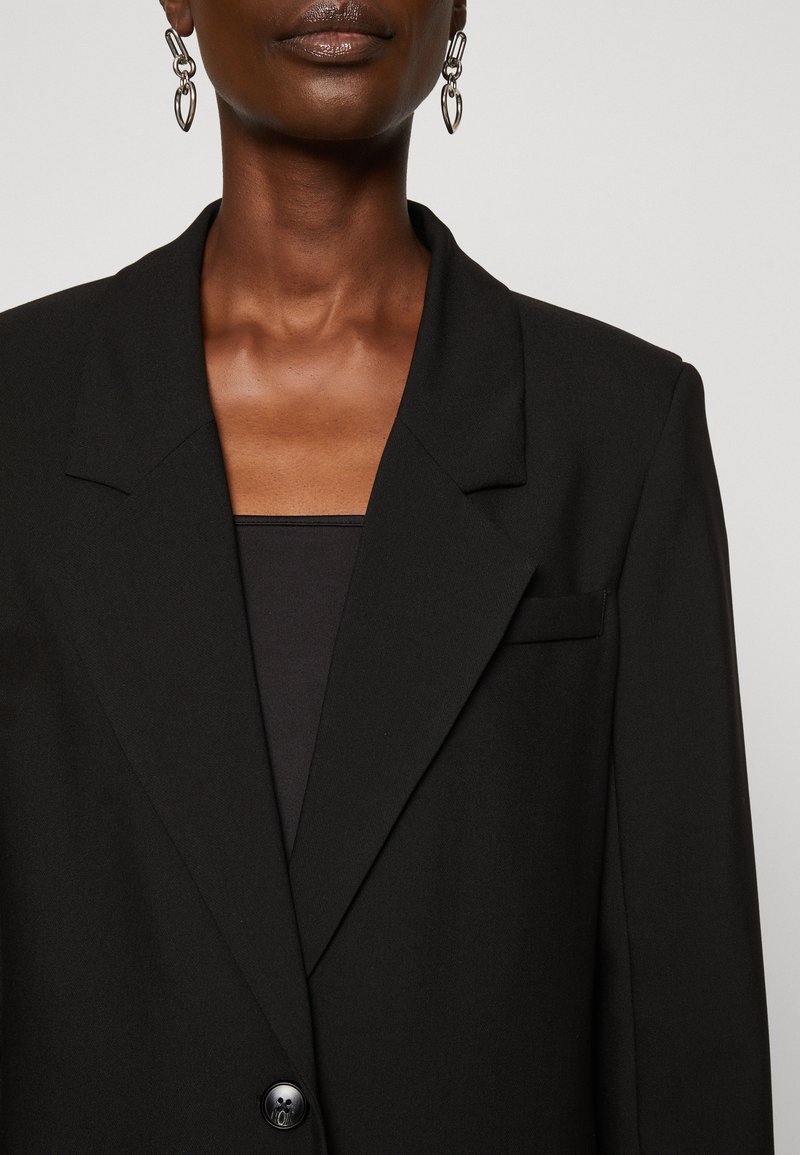Blazer Femme Vero Moda CURVE - Coupe Longue - Manches Longues - Col Revers  - Noir - Grande Taille Blazer Manches Longues