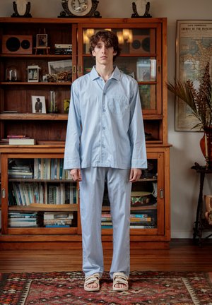 DOUBLE STRIPED  - Pyjama bottoms - blue