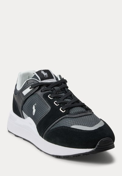 Polo Ralph Lauren TRAIN SUEDE-PANELED SNEAKER - Sportcipő - black/white